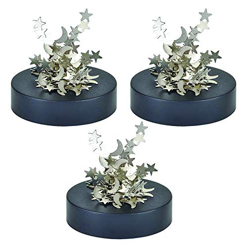 Kicko Magnetic Stars and Moons Sculpture - Set of 3 Cosmic Fidget Desk Toy - Ideal House, School and Office Decoration, Educational Toy