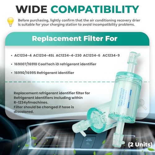 Image of Upgraded OEM 2 Units Pack 16913 16900 /16910 CoolTech Systems - R1234YF Refrigerant Compatible Oil Mist /Particulate Retention Module with Red Change Indicator