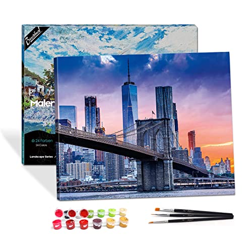 Bougimal Pintar por Numeros Adultos Paisajes con Marco incluir Pinceles y Pintura Acrilica - 40 X 50 cm Cover