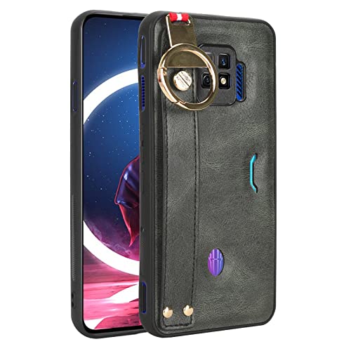 Ή@ for ZTE Nubia Red Magic 7 Pro 5G / Red Magic 7Pro gуP[X,2  1 (PU U[ + VF) XgXgbv LbNX^h Jی ϏՌdbP[X Green