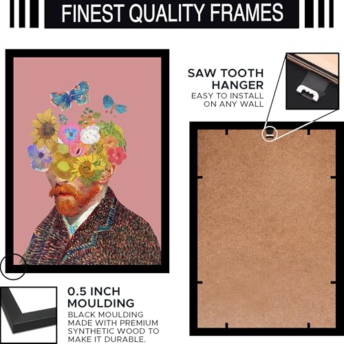 Image of BLINKART Van Gogh with Flower head Pink Wall Art Painting Print Design Aesthetic Wall Decor Photo ArtWork Frame Decoration Hanging For Home Bedroom Living Room Office Wall Decor (13 * 10 inches) T002