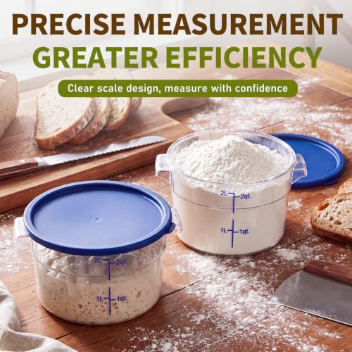 Image of Ziliny 1 Pcs 2 Qt Dough Proofing Container with Lid and Blue Scale, Blue