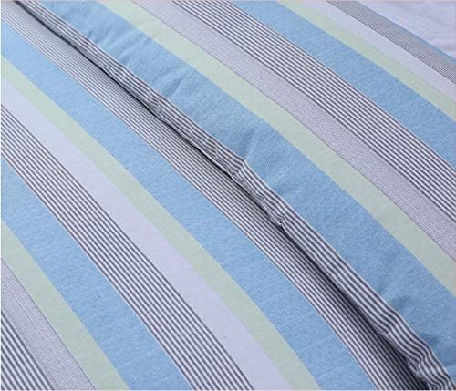 Noah's Linen Duvet cover bedding set with Pillow Cases Blue Green Stripe Double Size