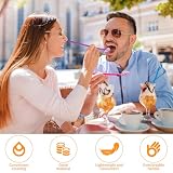 30 sztuk słomek do picia, 2 w 1, słomki do wielokrotnego użytku, plastikowe słomki, łyżki do latte macchiato, słomki do koktajli