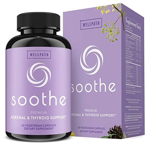 Soothe Thyroid Support and Adrenal Support Supplement - 2 in 1 Natural Vegan Formula to Support Energy, Metabolism, Adrenal Fatigue Relief, Stress Response, and Cortisol Balance