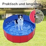 60x20cm Hundepool fur Kleine Hunde Hundebecken Faltbare Schwimmbecken Hund Planschbecken rutschfest Hundebadewanne Swimmingpool mit Ablassventil