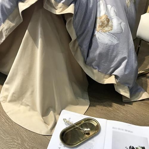 Ganfanren Egypatian Cotton Bedding Set Vintage Garden Flowers Duvet Cover Set With Zipper Comforter Cover Bed Sheet Pillowcases (Color : A, Size : Queen Size 4Pcs) #TOP3