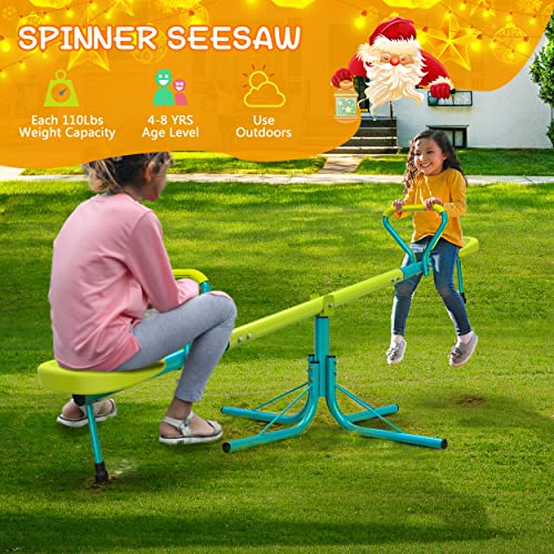 Amictoy Seesaw, Sit And Spin Teeter Totter, 110 Lbs Heavy Duty 2023 Upgraded Model, Kids Outdoor Playground Equipment, Outside Toys Set, Swiveling 360 Degrees Rotating For Kids 4-8 Safety Certified #TOP2