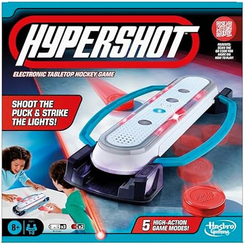 Hasbro Gaming Hypershot Electronic Tabletop Hockey Game | 5 Games in 1 | Music, Lights, and Sounds | Ages 8 and Up | for 1 to 2 Players | Kids Board Games Cover