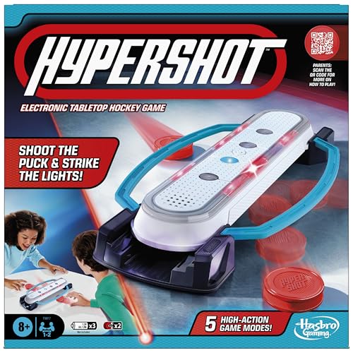 Hasbro Gaming Hypershot Electronic Tabletop Hockey Game | 5 Games in 1 | Music, Lights, and Sounds | Ages 8 and Up | for 1 to 2 Players | Kids Board Games by Hasbro Gaming - Used condition - CA$21.69