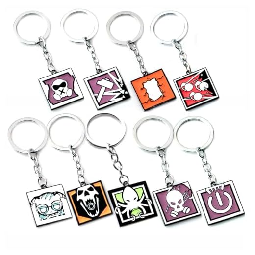 9 Pcs Rainbows Six Schlüsselanhänger Game Figur Logo Auto Accessories Rainbows Six Metal Anhänger Kette
