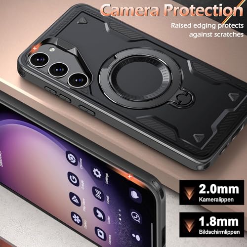 Image of for Samsung Galaxy S23 Case Magnetic with stand, with Mag-Safe, with Screen Protector, Wireless Charging, Shockproof for Samsung S23 5G Phone Case, Ring Holder Phone Cover, for Samsung S23