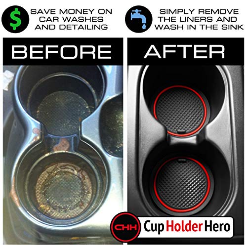 CupHolderHero fits Honda Insight Accessories 2019-2022 Premium Custom Interior Non-Slip Anti Dust Cup Holder Inserts, Center Console Liner Mats, Door Pocket Liners 16pc Set (Red Trim) - Thumbnail 4