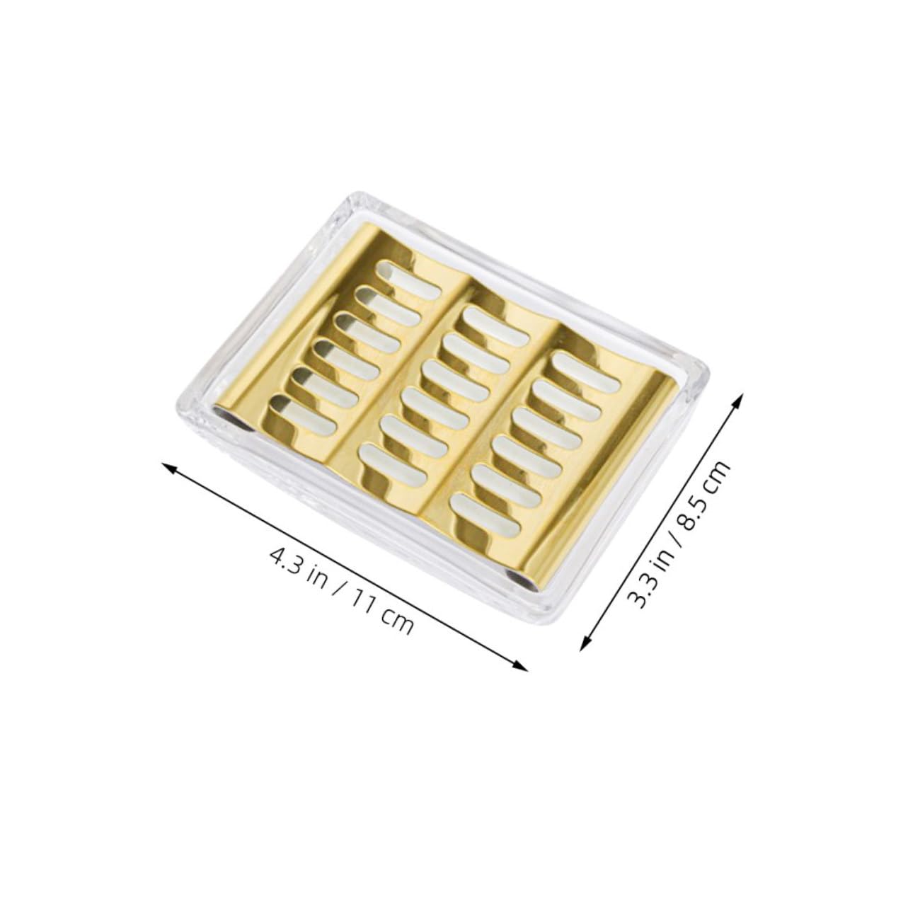 Seifenablage aus Glas und Edelstahl Gold, mit Abtropffläche