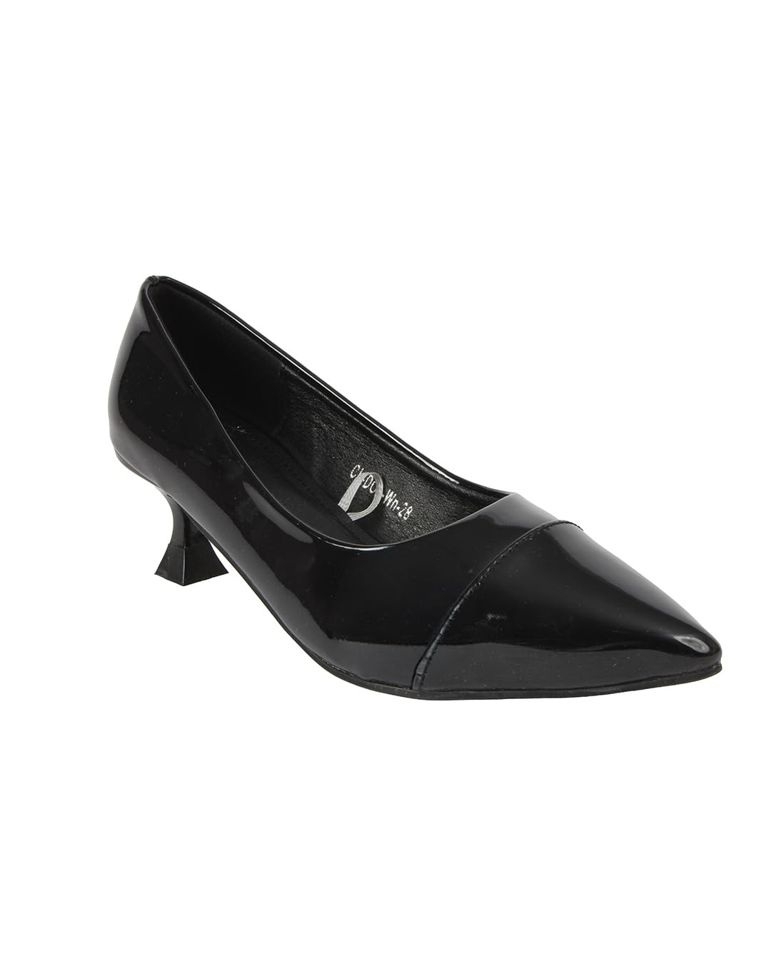 Women's Patent Pointed Toe Kitten Heel Slip-On Pumps-image-42