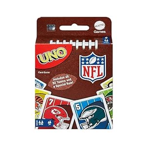 UNO NFL Card Game for Kids,-Adults and Family Night, Features Logos of All 32 NFL Teams & a Special Rule