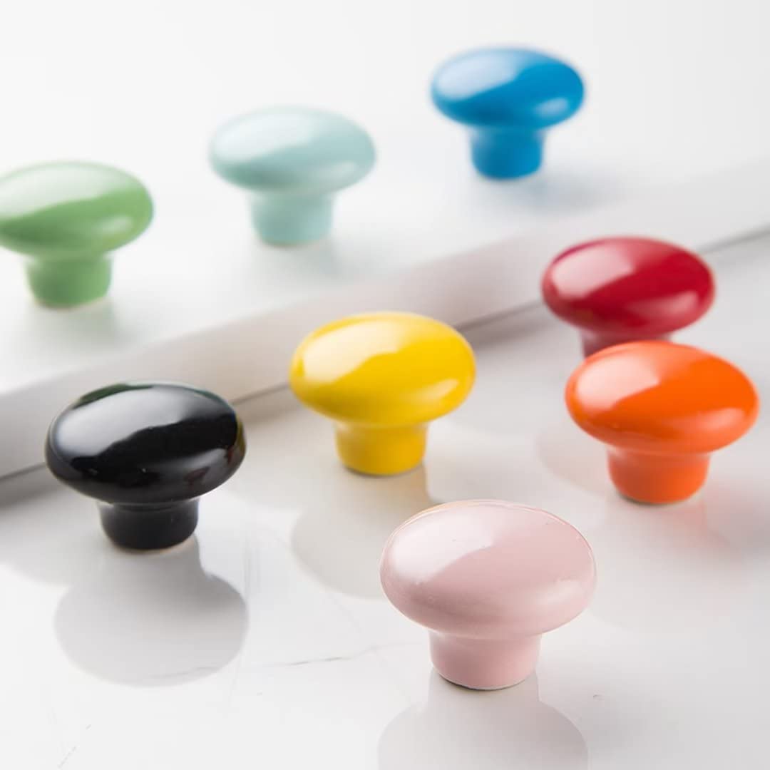 30 confezioni di maniglie per porte di credenze in ceramica, rotonde, per mobili e cassetti, maniglie con viti, maniglie colorate per bambini, per mobili e cassetti