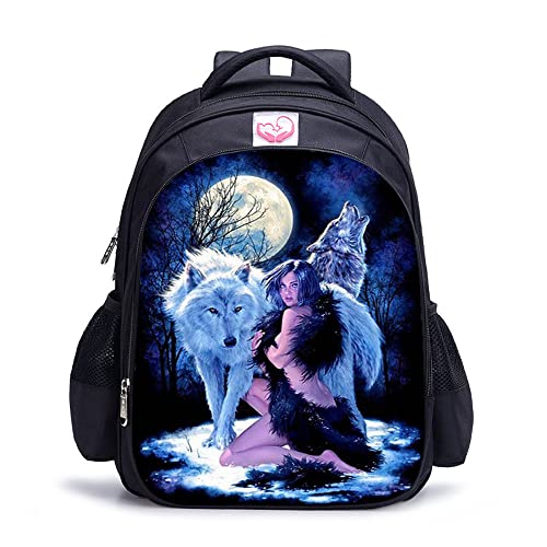 Sac à dos voyage loup mode pour escapades et école 41cm
