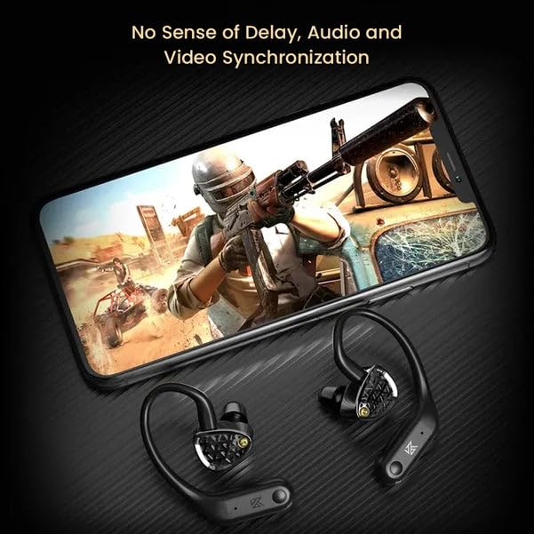 Image of KZ AN01 True Wireless Adapter for in Ear Monitors (IEM), 5.4 Bluetooth Adapter with Dual Microphone, Active Noise Cancellation with Ultra-Low Latency Ear Hook, Compatible with 0.75mm QDC IEM