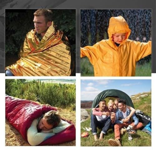 Emergency-Survival-Sleeping-Bag-2-Pack-Thermal-Portable-Bivy-Sack-Waterproof-for-Camping-Hiking-Outdoor-Activities-Lightweight-Compact-Blanket-for-Travel-Orange-Green