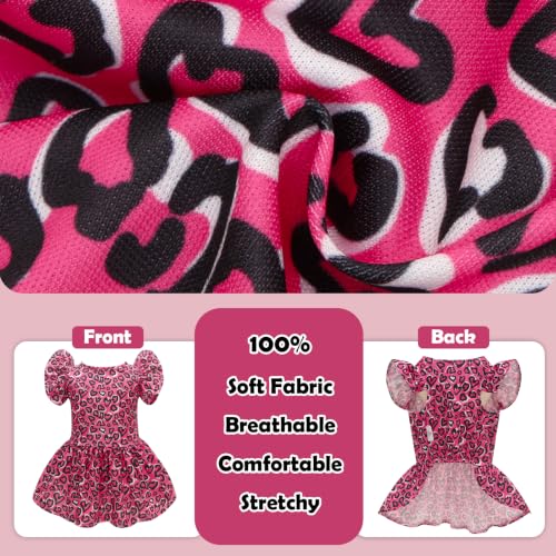 Image of CuteBone Frilly Dog Dress Princess Puppy Birthday Dresses with Ruffled Sleeves Cat Clothes Outfit for Small Dogs Girl Pet Apparel