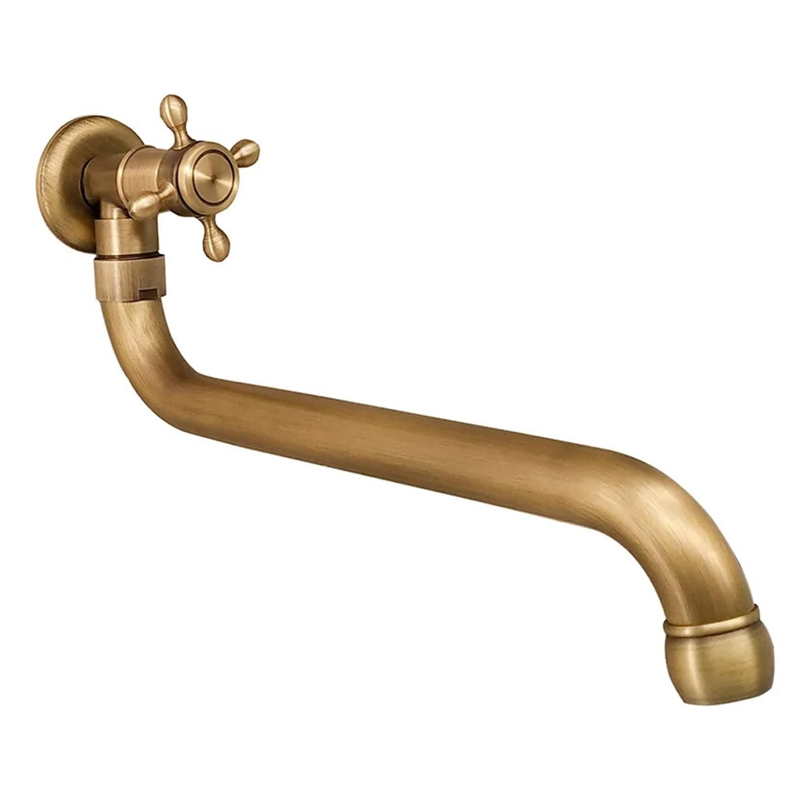 Kitchen Faucet, Single Cold Facuet Wall Outdoor Mop Pool Faucet, Antqiue Bronze Kitchen Sink Rotatable(A)