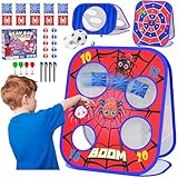 Spider Bean Bag Toss Game, 3-1 Cornhole Board Outdoor Toys for Kids, Family Party Activity Toddler Yard Backyard Beach Lawn Party Camping Game Toys for 3 4 5 6 7 8 Year Old Boys Girls Birthday Gift