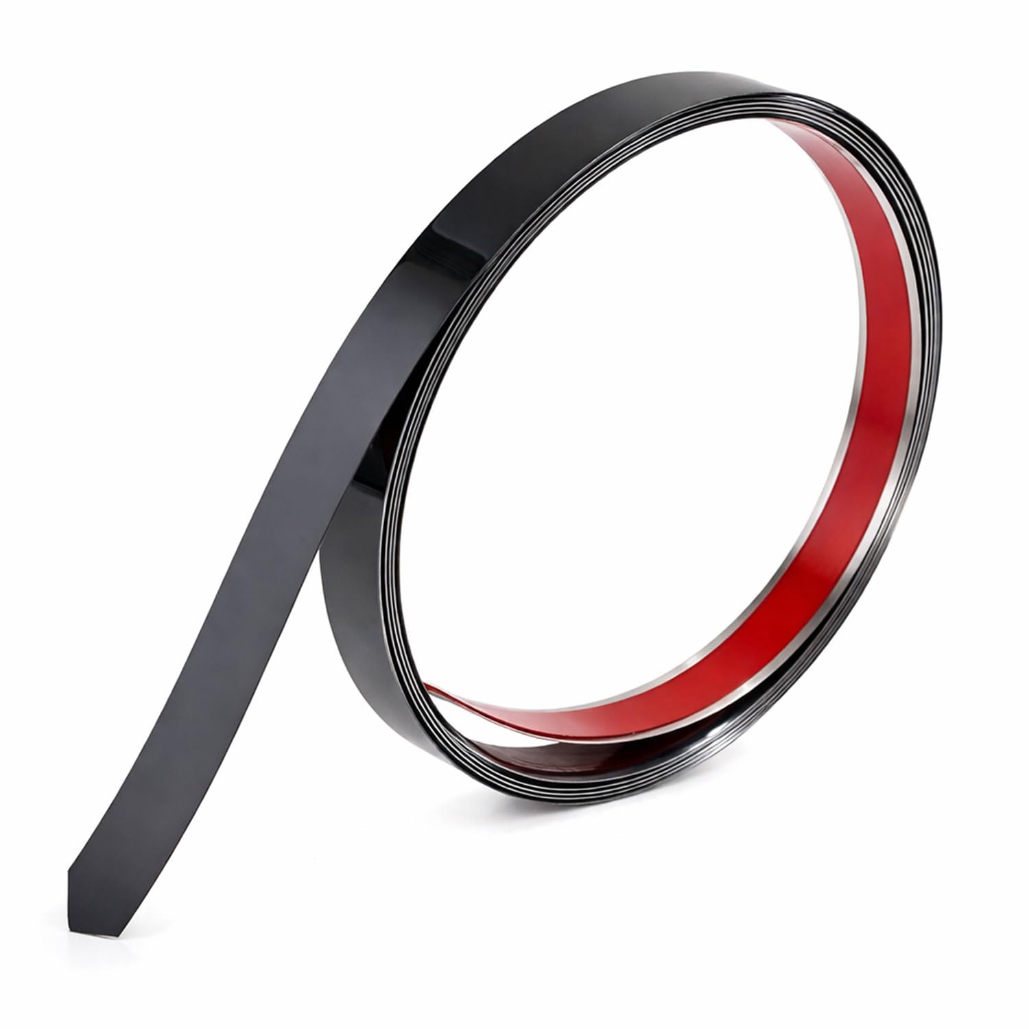VOLO 5 Meter Mirror Finish Weather Strip | Waterproof Self-Adhesive Tape for Tile Wall Gap Cabinet, Kitchen & Floor | Peel & Stick Adhesive Strip | Stainless Steel | (Black, 12MM (0.5 INCH))-image-36