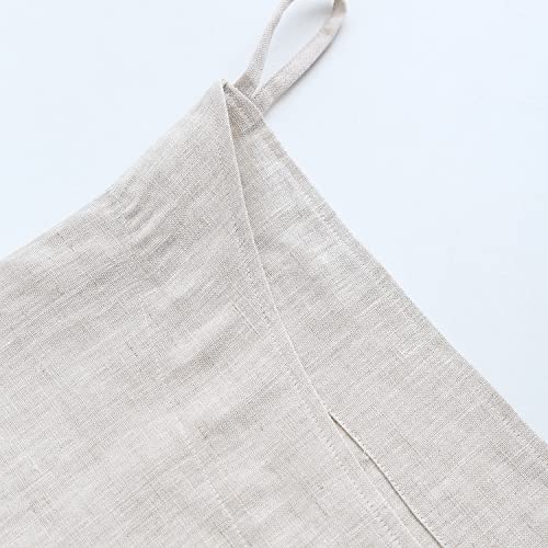 Amazhiyu Hänge Wäschesack 100% Leinen, Platzsparend Wäschebeutel, Tür Hängend Wäschesammler, Hängende Wäschekorb Tasche für Badezimmer, Schlafzimmer, Kinderzimmer, 70x50cm, Leinen
