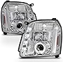 ACANII - For 2007-2013 GMC Yukon Denali XL SUV LED Halo Chrome Housing Projector Headlights Headlamps,Driver & Passenger