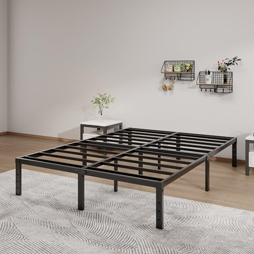 Image of LUMUNANCE Metal Bed Frame Full Size - 14 Inch Heavy-Duty Full Platform Bed Frame No Box Spring Needed, Easy Assembly, Noise-Free, Sturdy Mattress Foundation, Underbed Storage Space