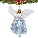 BHOLI Colgante de hada Lindo, Colgante de corona de árbol de hadas, Árbol de estatua de ángel superior de 25 g, corona de árbol de hadas, ángel de copa de árbol de Navidad para decoraciones navideñas