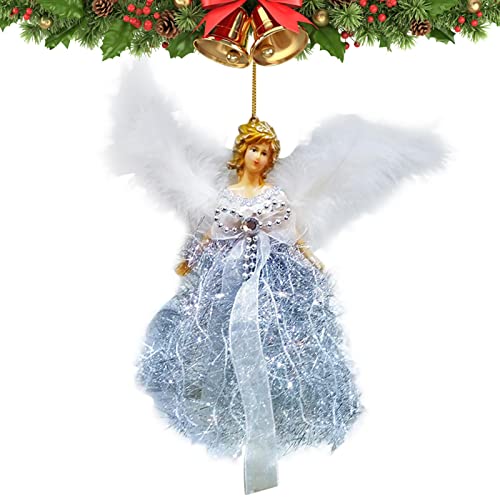 ángel,Toppers Navidad para Arboles Angel - Colgante ángel con alas para árbol Navidad, Adornos para árboles Rianpesn