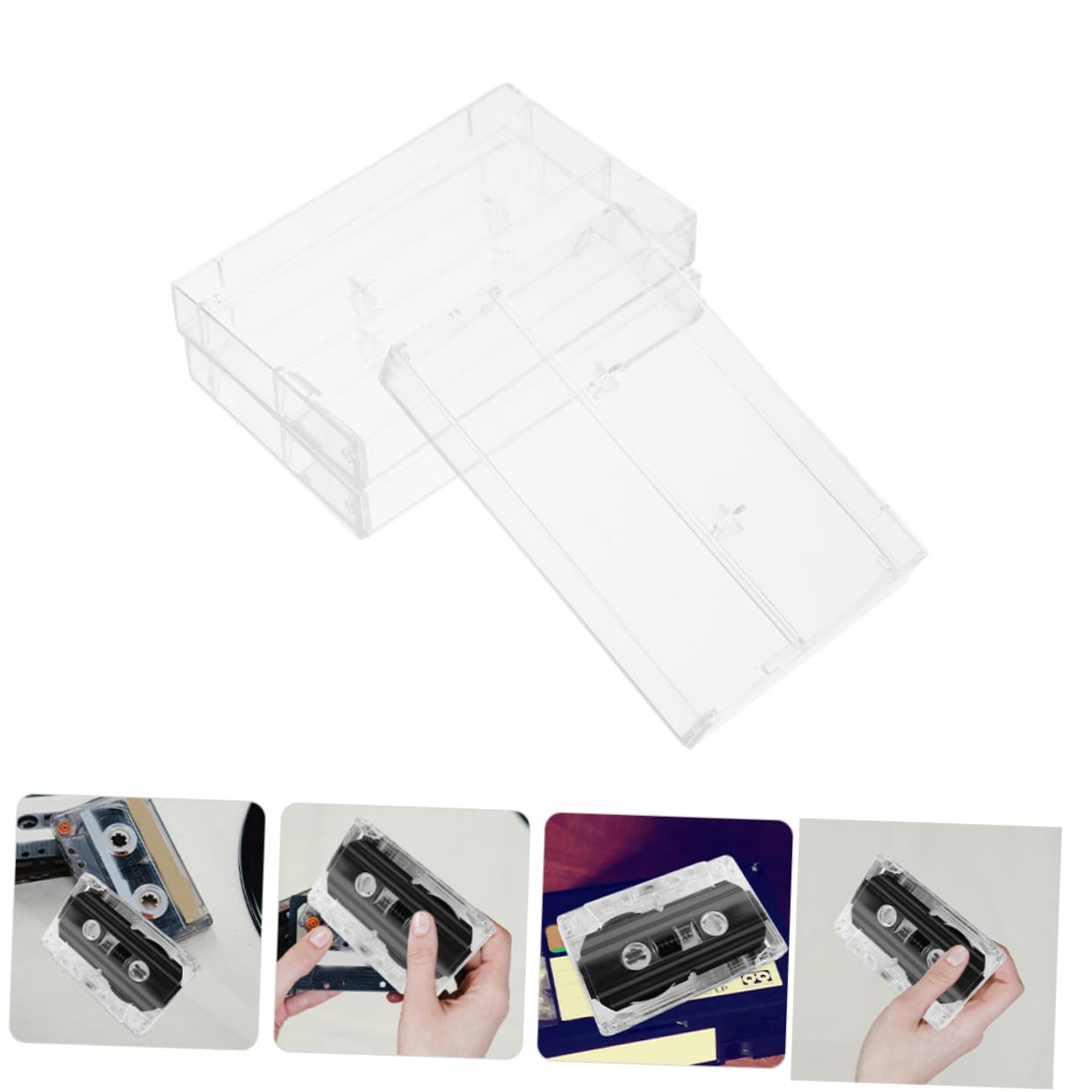 jojofuny Support De Cassette Plastique Transparent Lot De 6 Boîtes De Rangement pour Cassettes Audio Compactes Protection Et Organisation pour Bureau Et Maison