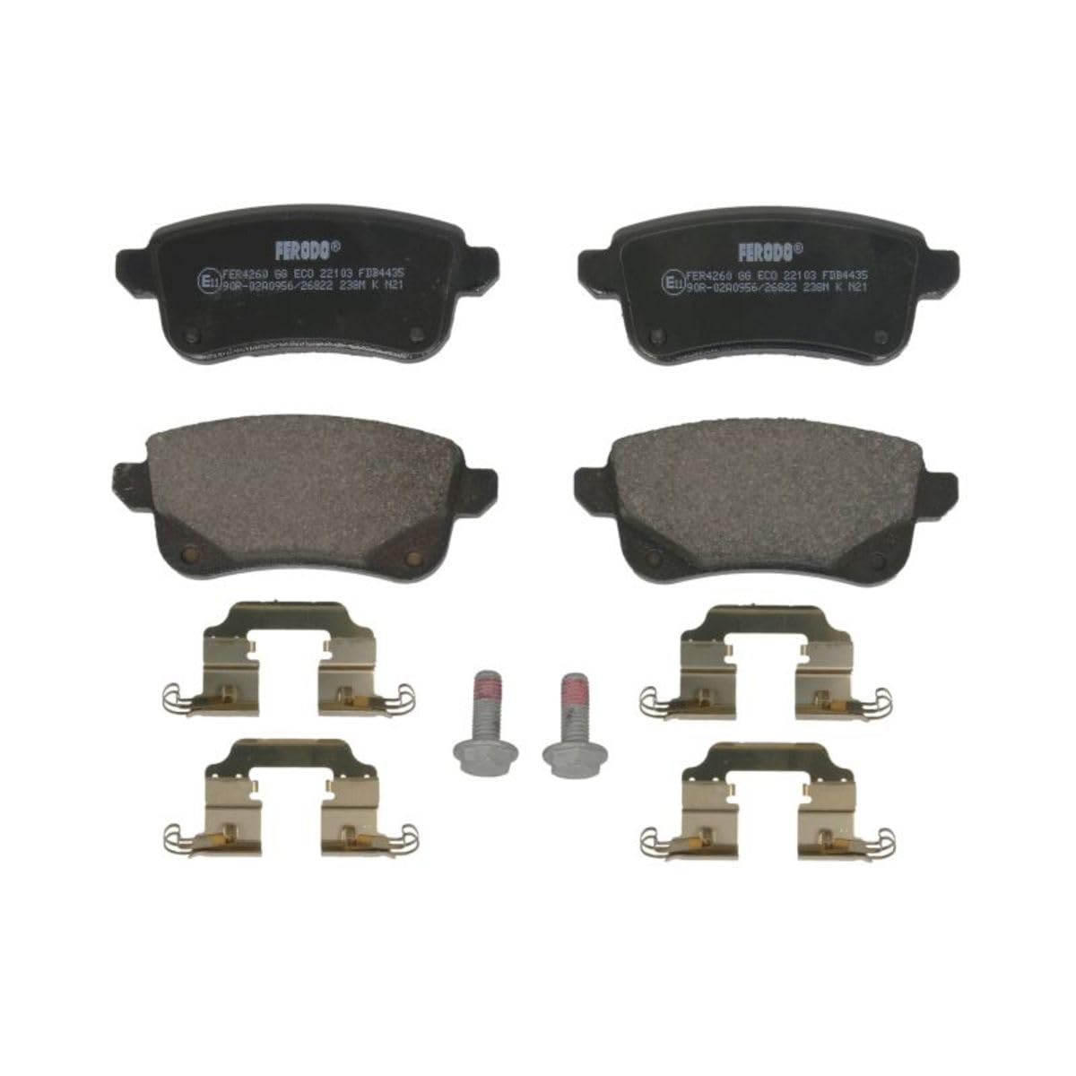 FERODO Plaquettes de freins Arrière non préparé pour l'indicateur d'usure avec accessoires FDB4435 Compatible avec RENAULT Megane 3 3/5 portes BZ0/1 Scénic 3 JZ0/1 Megane 3 Coupé DZ, DZ0/1 | Compatible avec: RENAULT GRAND SCÉNIC III, SCÉNIC III