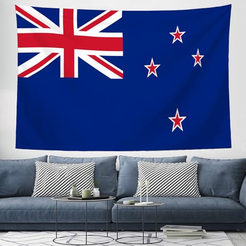 Tapiz de bandera de Nueva Zelanda patriótico, gran lienzo de tela retro para el hogar