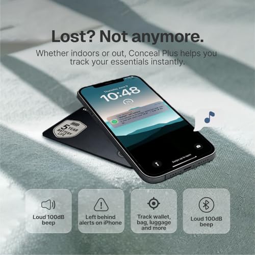 Image of Conceal Plus Wallet Finder - Slim Wallet Tracker Card for Apple Find My App | This slim Conceal Plus wallet tracker slides into a card slot, keeping the wallet traceable on the Find My app automatically.