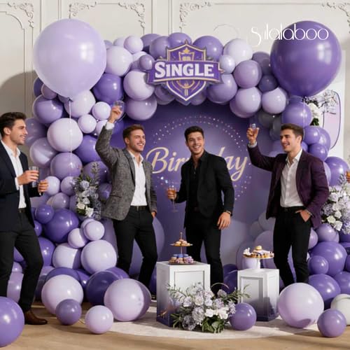 Image of Purple Balloons Arch Kit 155Pcs Lavender 18 10 5 Inch | Light Purple Different Sizes Latex Balloon Garland for Birthday Anniversary Wedding Party Decorations