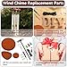 Wind Chime Replacement Parts, 28 PCS Windchime Repair Kit Including Round Top, Clapper, Wind Catcher, 19.6FT Nylon Cord, DIY Wind Chime Supplies (Light Brown, 3.15