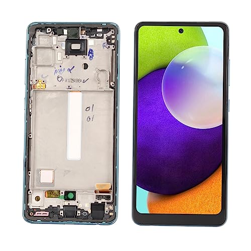 Screen for Galaxy A52 4G A536 A525F A525M DS, 6.5 inch Digitizer Assembly with Frame and Repair Tool, Smartphone Screen Replacement (Blue)