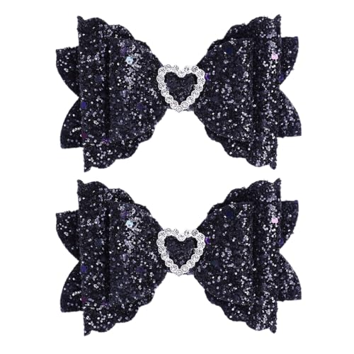 IKOLA Hair Bows for Girls Glitter Hair Clips with Rhinestones Heart...