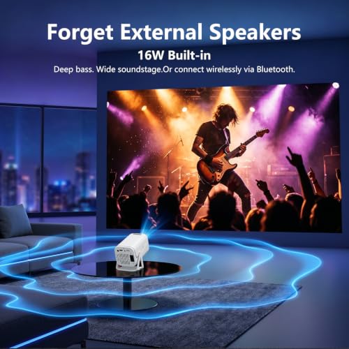 TryLand 1080P Native Resolution Smart Projector with Auto Keystone, WiFi 6 & Bluetooth Projector with App Store Access, 16W Surround Sound Movie Projector Compatible with HDMI/USB/Phone - Image 4