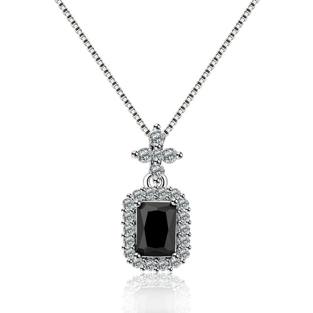 ljtao Necklace for women classic black zircon necklace for women, indie necklace fashion bridesmaid pendant necklace, exquisite personality necklace for girls