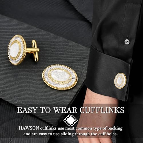 Gemelos para Hombre HAWSON con Cristal y Acabado Dorado miniatura 2