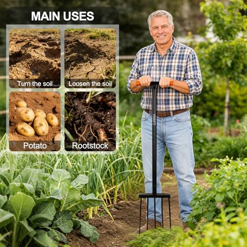 Horquilla para jardín resistente de 45 pulgadas miniatura 6