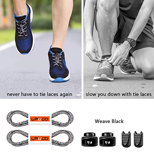 Image of UpUGo Elastic Shoe Laces, No Tie Shoe Laces Tieless for Kids, Adults, Elderly, One Size Fit All
