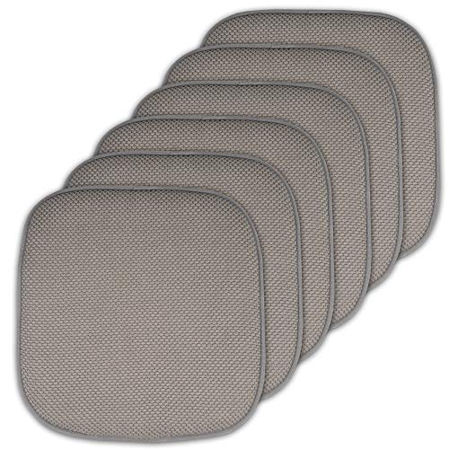 Cuscino per sedia in memory foam motivo a nido dape antiscivolo con retro in gomma arrotondato quadrato 40.6 x 40.6 cm colore confezione da 6 argento