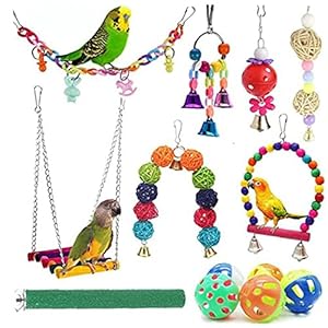 Yililay Bird Toys Parrot hangen van de klok Swing voor Chewing Spelen Shreding voor Budgie valkparkieten Vinken…