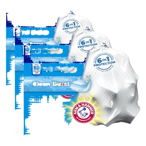 Image of Hefty Ultra Strong 13 Gallon Trash Bags, Tall Kitchen Trash Bags 13 Gallon Size, Drawstring Closure, Continuous Odor Control, White, Clean Burst Scent, 80 Bags (Pack of 3)