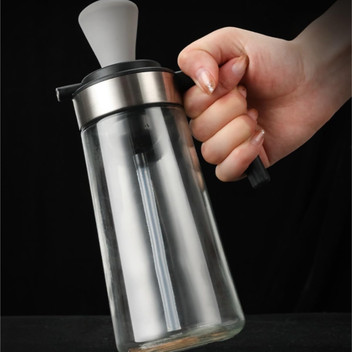 Dispenser per Salsa di Soia 2 Pezzi di Vetro A Prova di Perdite Pentola for Olio Cucina Famiglia Salsa di Soia Aceto Bottiglia A Prova di Perdite Serbatoio for Olio Contenitore Dell'olio